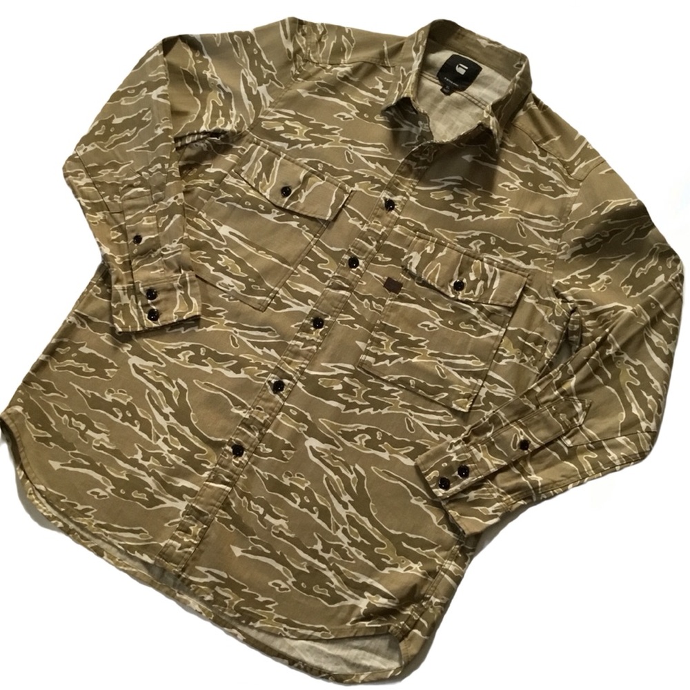 G Star RAW NWOT Desert Camo Button Down XL